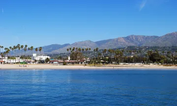 View of Santa Barbara's East Beach from Stearns Wharf.
