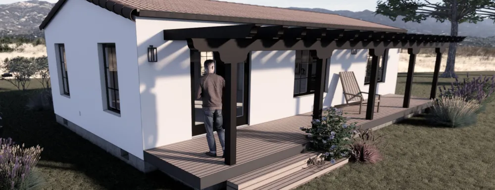 Preapproved ADU Rendering Spanish Style