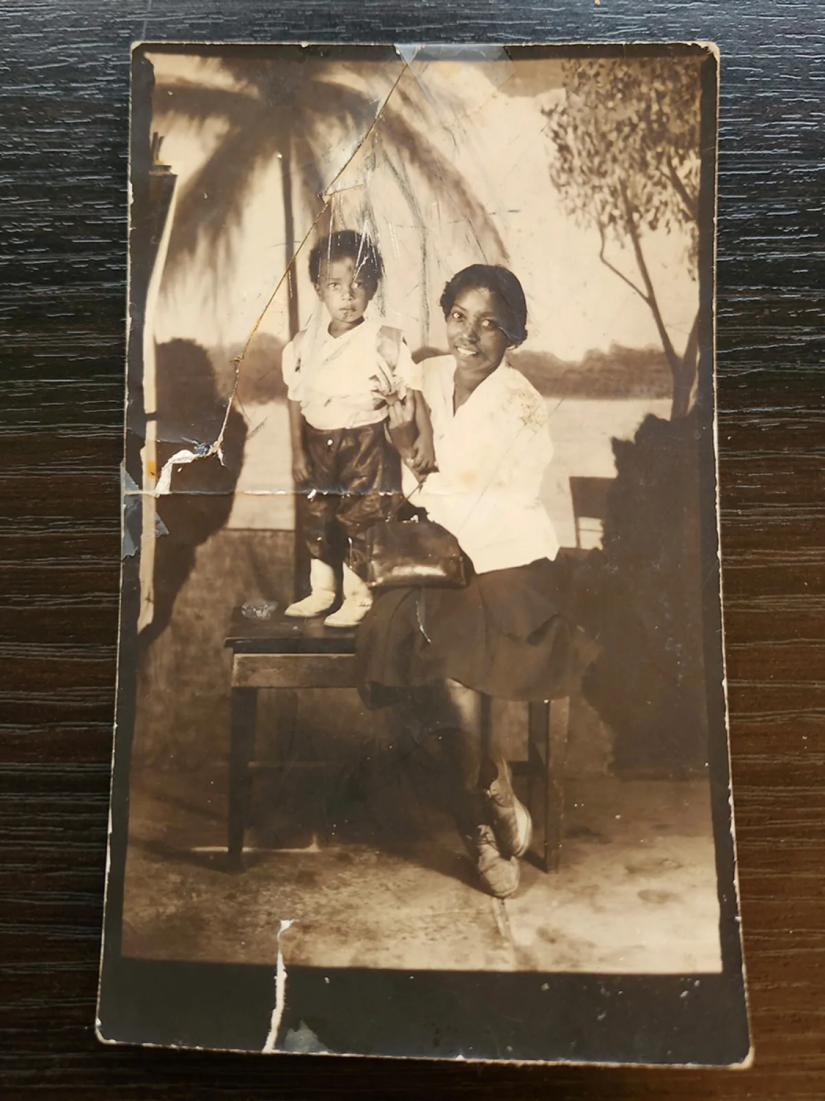 Fannie Mae and her son in Santa Barbara