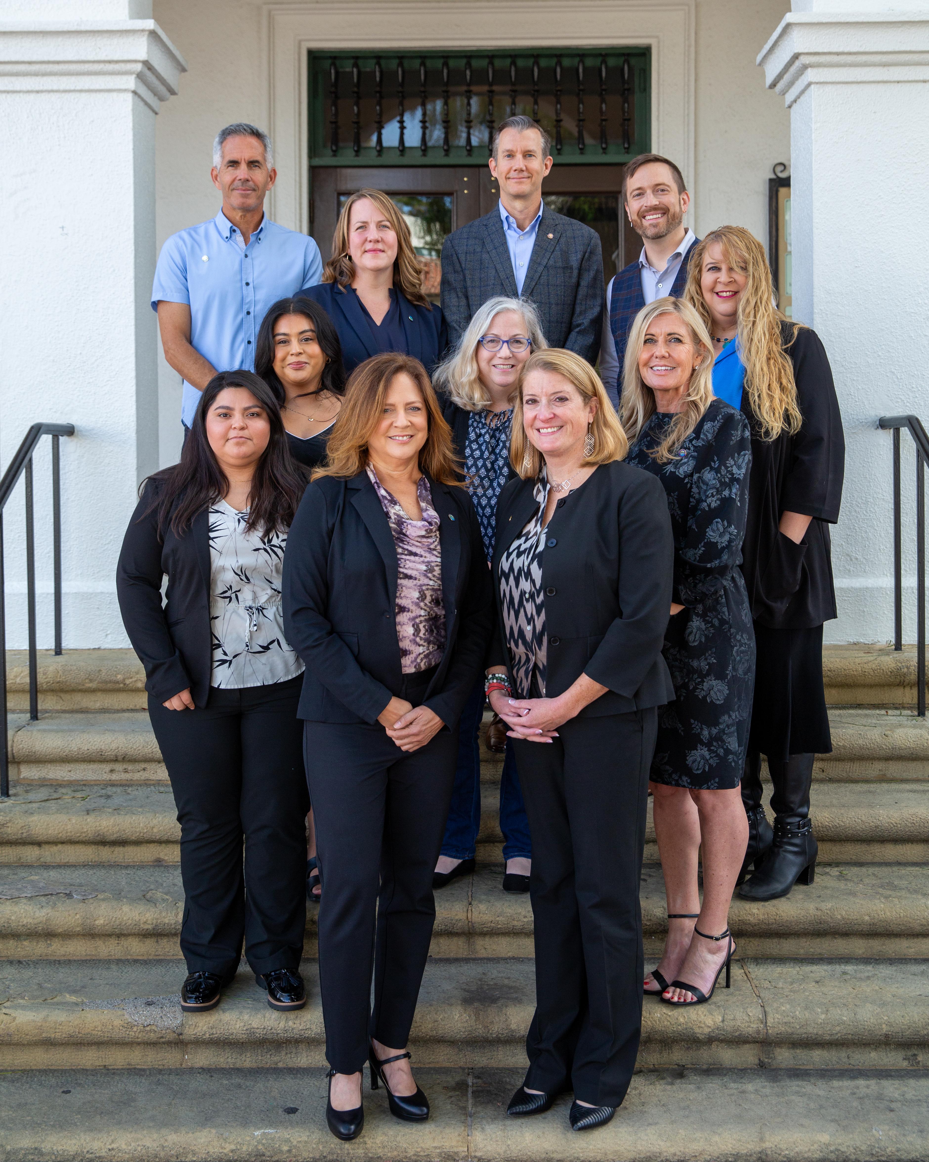 City Administrator and Staff in front of City Hall of Santa Barbara