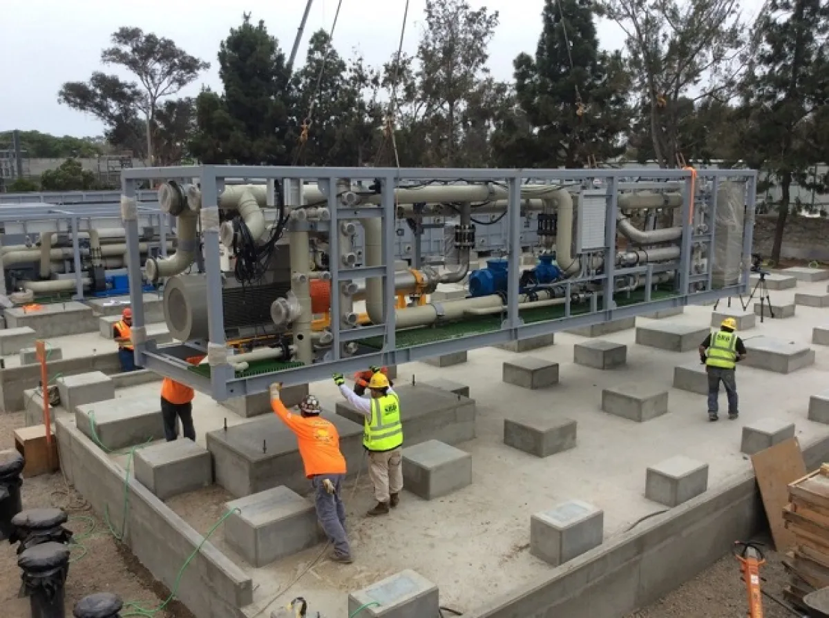 Construction photo of the first treatment unit