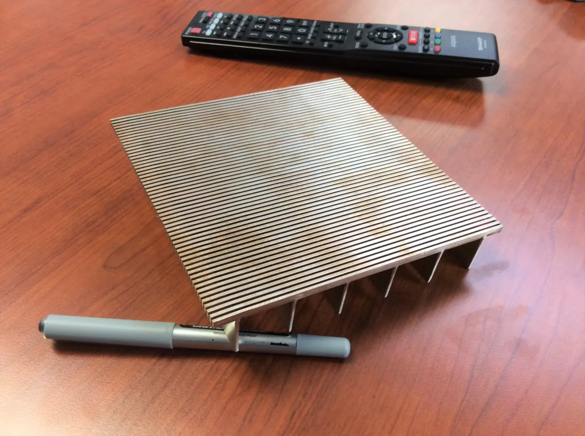 Sample of the 1 millimeter wedge wire screen used on ocean intake pipeline